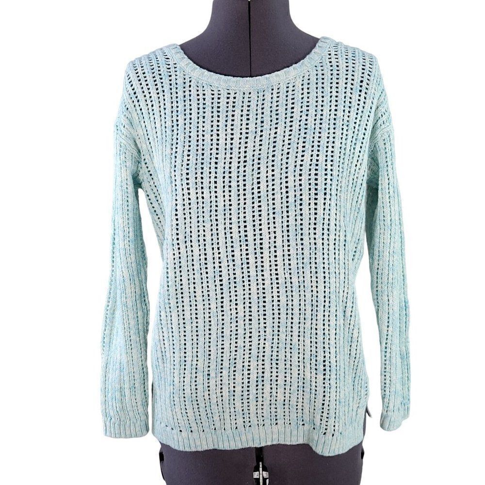 NWOT Talbots Pale Blue Open Knit Sweater Sz SP